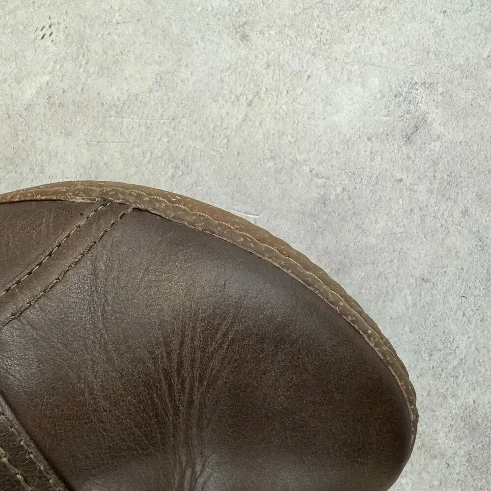 Clarks Collection Brown Leather Comfort Cushioned Slip On Shoes Womens 7.5 Wide